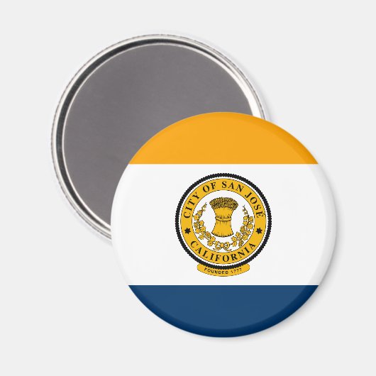 Vlag van San Jose, Californië Magneet (Voorkant / Achterkant)