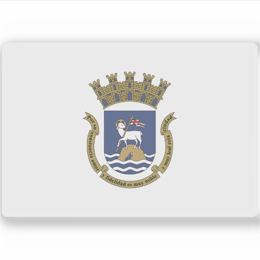 Vlag van San Juan, Puerto Rico Sticker (Voorkant)
