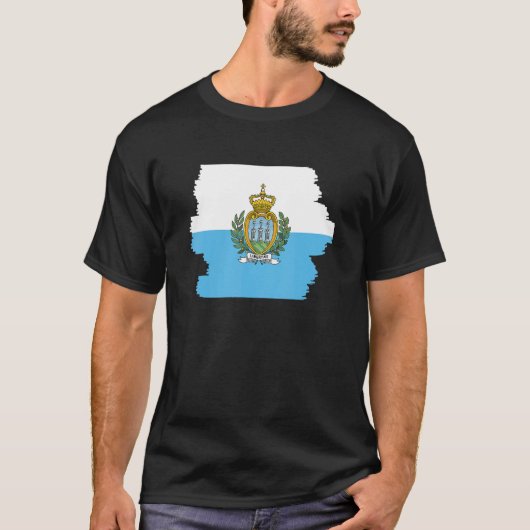Vlag van San Marino 3 T-shirt (Voorkant)