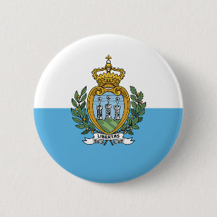 Vlag van San Marino Ronde Button 5,7 Cm