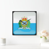 Vlag van San Marino Vierkante Klok (Huis)