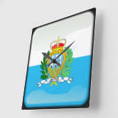 Vlag van San Marino Vierkante Klok (Hoek)