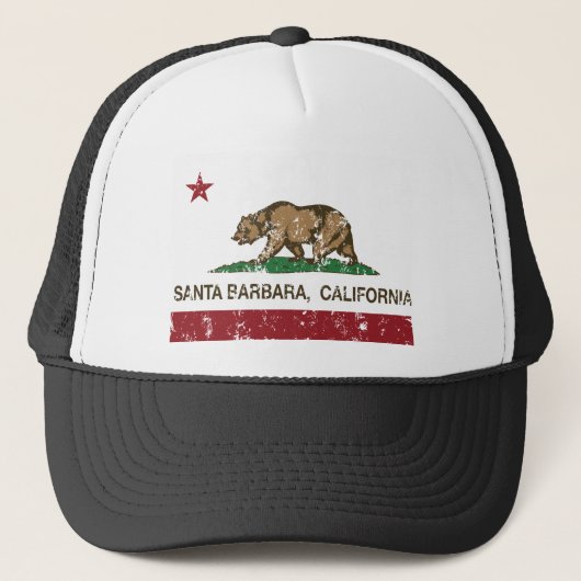 vlag van santa barbara california trucker pet (Voorkant)