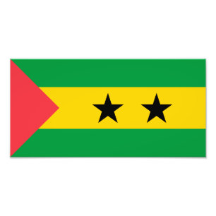 Vlag van Sao Tome en Principe Foto Afdruk