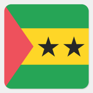 Vlag van Sao Tome en Principe Vierkante Sticker