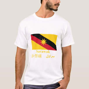 vlag van Sarawak met naam T-shirt