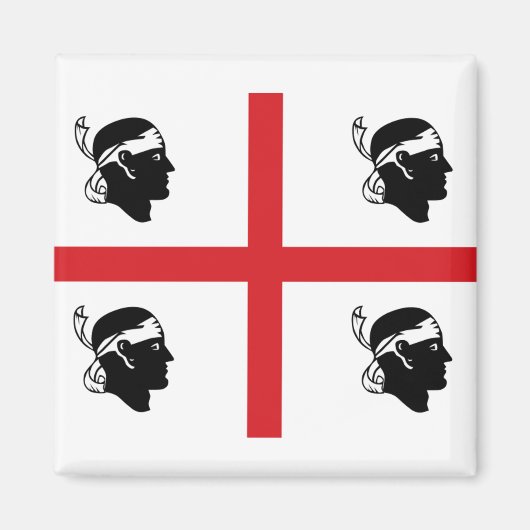 Vlag van Sardegna (Italië) Magneet (Voorkant)