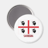 vlag van Sardegna met naam Magneet (Voorkant / Achterkant)