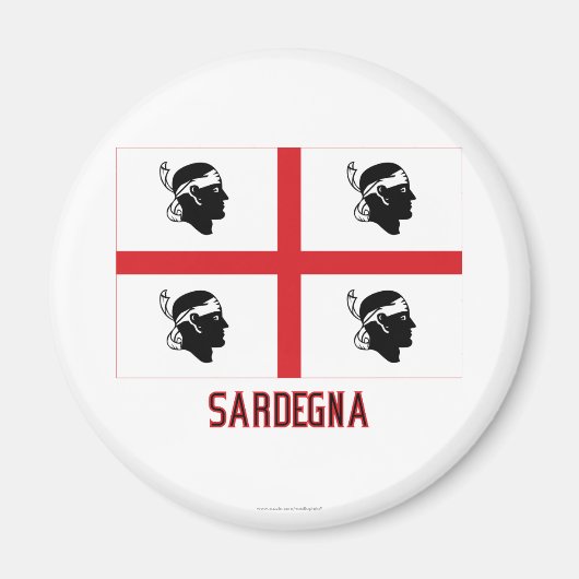 vlag van Sardegna met naam Magneet (Voorkant)