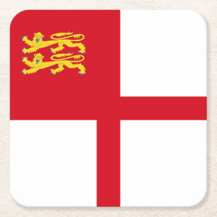 Vlag van Sark Vierkante Kartonnen Onderzetter