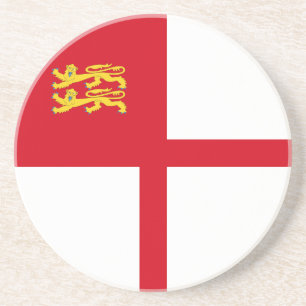 Vlag van Sark Zandsteen Onderzetter
