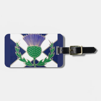Vlag van Schotland en Distel Bagagelabel