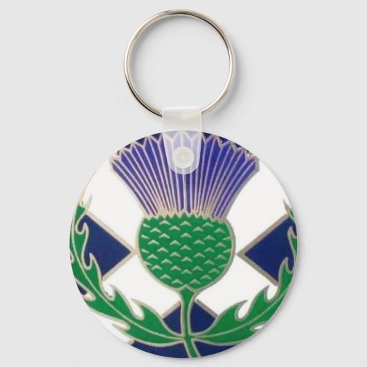 Vlag van Schotland en Thistle Sleutelhanger (Voorkant)
