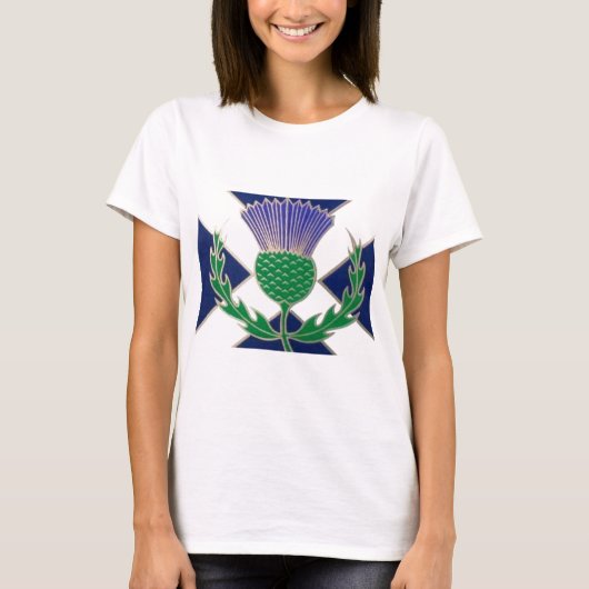 Vlag van Schotland en Thistle T-shirt (Voorkant)