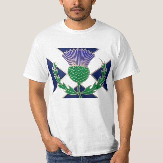 Vlag van Schotland en Thistle T-shirt (Voorkant)