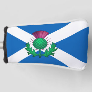 Vlag van Schotland met Thistle bovenop Golf He Golfheadcover