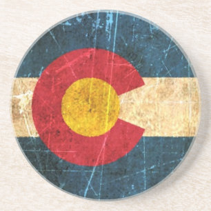 Vlag van Scuffed en Worn Colorado Zandsteen Onderzetter