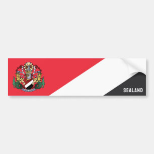 Vlag van Sealand, met wapenschild bovenaan Bumpersticker