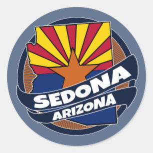 Vlag van Sedona Arizona barst rond stickers