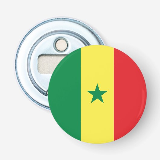 Vlag van Senegal Button Flesopener (Voorkant)