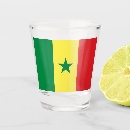 Vlag van Senegal Shot Glas (Voorkant)