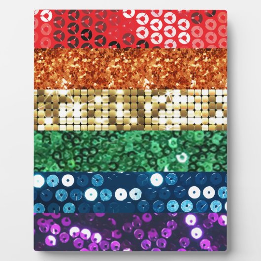 vlag van sequin pride fotoplaat (Voorkant)