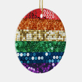 vlag van sequin pride keramisch ornament (Rechts)