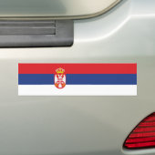 Vlag van Servië Bumpersticker (Op auto)
