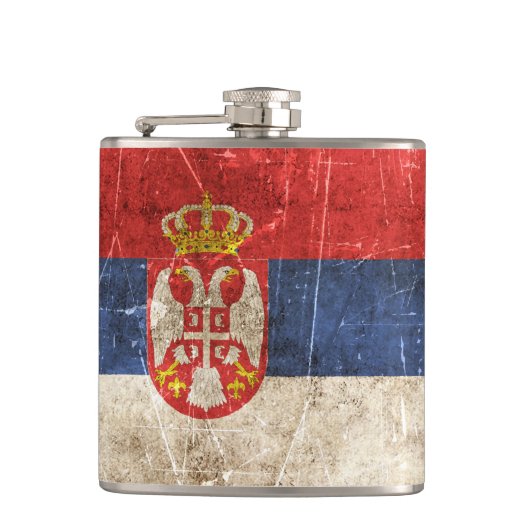 vlag van Servië Heupfles (Voorkant)