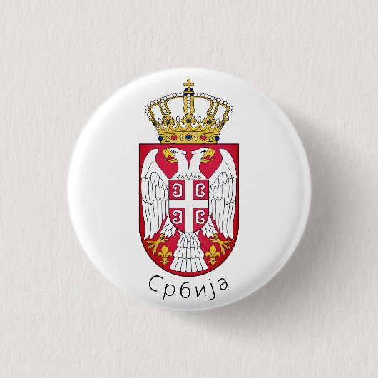 Vlag van Servië Ronde Button 3,2 Cm (Voorkant)