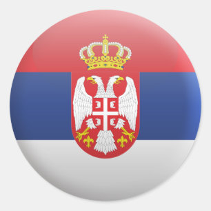 Vlag van Servië Ronde Sticker