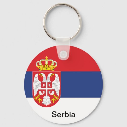 Vlag van Servië Sleutelhanger (Voorkant)