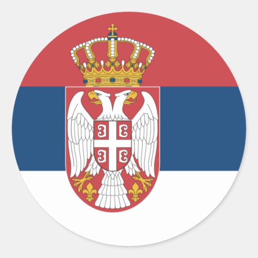 Vlag van Servië Sticker (Voorkant)
