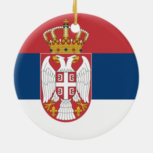 Vlag van Servische sieraad Keramisch Ornament (Achterkant)