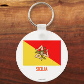 vlag van Sicilia met naam Sleutelhanger (Voorkant)