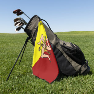 Vlag van Sicilië (Italië) Golfhanddoek