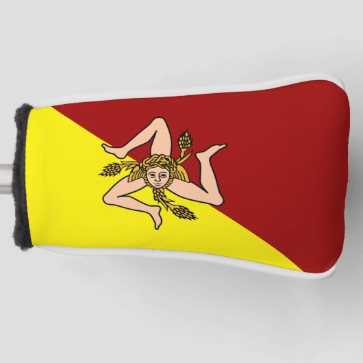 Vlag van Sicilië (Italië) Golfheadcover (Voorkant)