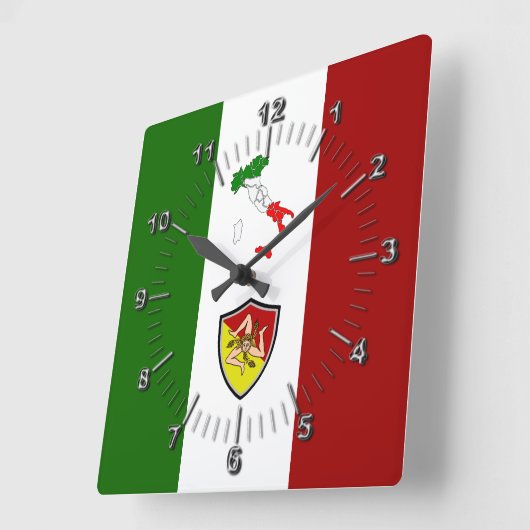 Vlag van Sicilië (Italië) Vierkante Klok (Hoek)
