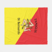 Vlag van Sicilië op Trinacria Fleece Blanket (Voorkant (Horizontaal))