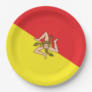 Vlag van Sicilië - Siciliaanse Partij Papieren Bordje