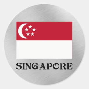 Vlag van Singapore Ronde Sticker