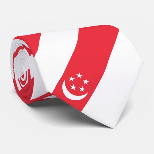 Vlag van Singapore Stropdas (Opgerold)