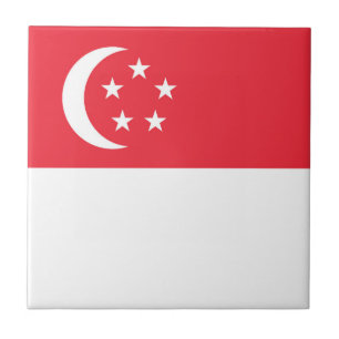 Vlag van Singapore Tegeltje
