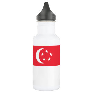 Vlag van Singapore Waterfles