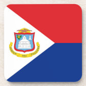 Vlag van Sint Maarten Bier Onderzetter (Voorkant)