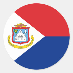 Vlag van Sint Maarten Ronde Sticker