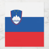 Vlag van Slovenië Wijn Etiket (Enkel label)
