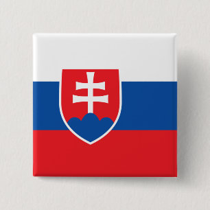 Vlag van Slowakije Vierkante Button 5,1 Cm