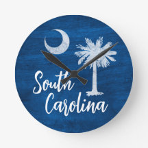 Vlag van South Carolina met Palmetto Tree Blue