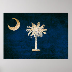 vlag van South Carolina Poster
